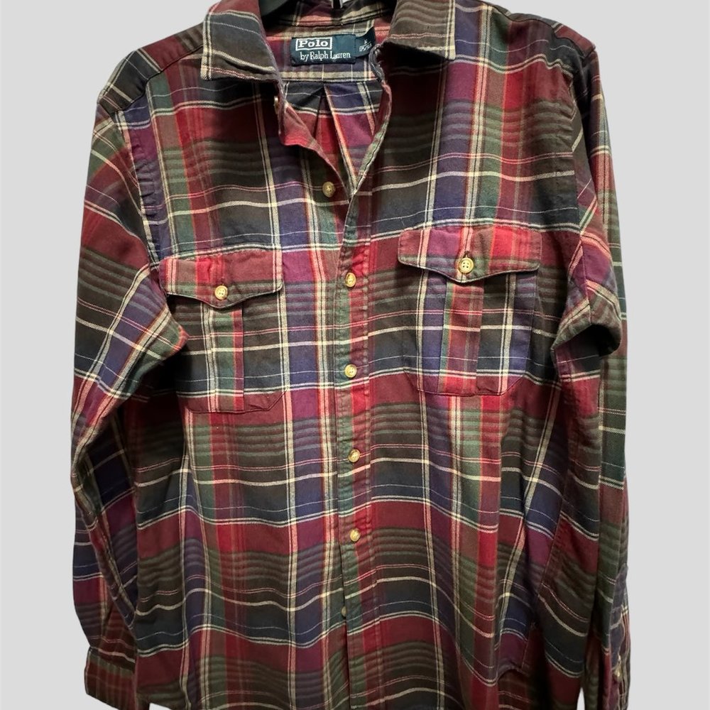 Polo by Ralph Lauren size M plaid 100% cotton shirt